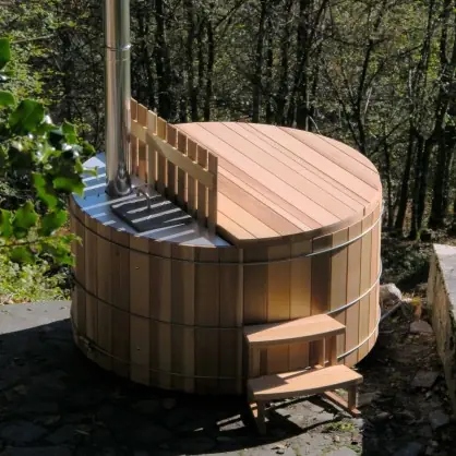 Wood fire heated nordic bath