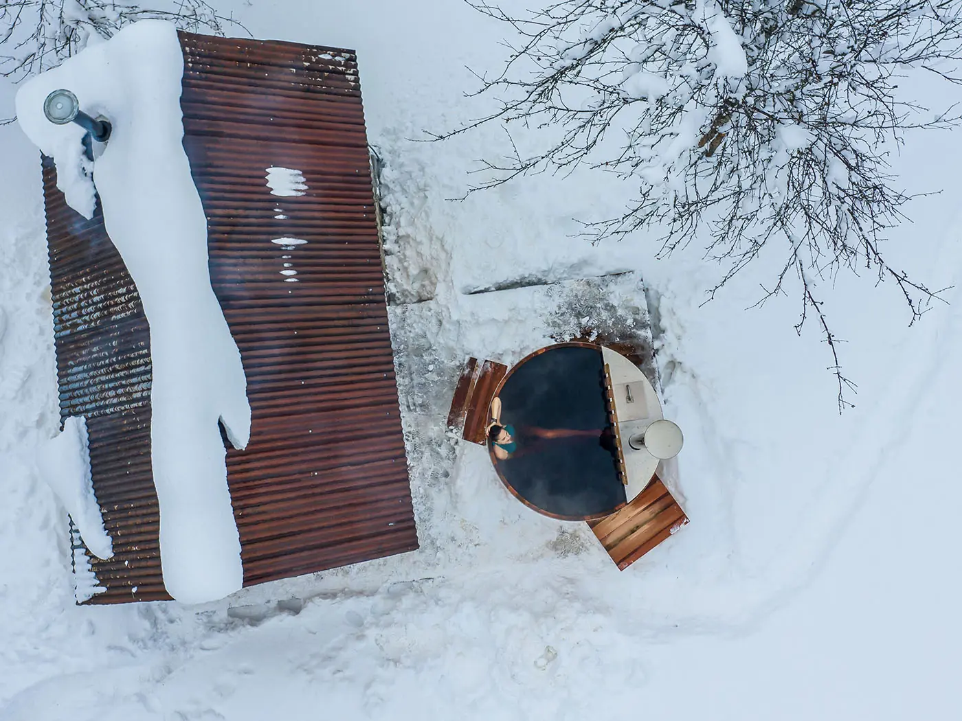 Bain nordique vu du ciel